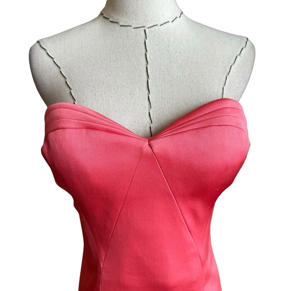 Zac Posen Coral Pink Strapless Sweetheart Fitted Bodycon Cocktail Dress Size 6/8 - Picture 3 of 16